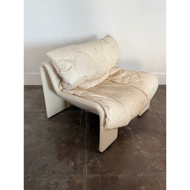 Vintage 1970s Swiss Leather Chair For Sale - Image 11 of 12