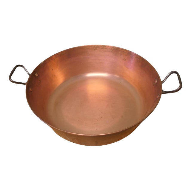 Large Double Handled Jam Pan in Copper, 1920 For Sale