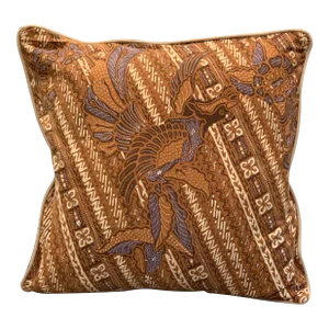 Contemporary Square Pillow Newly Made From Vintage Batik Cotton Fabric