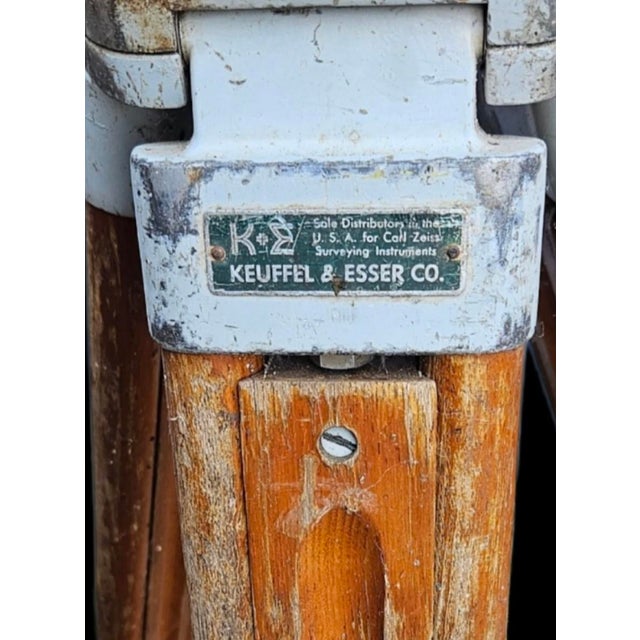 Early 20th Century Mid-Century K&e Carl Zeiss Wooden Surveyor's Tripod – Sculptural Floor Base For Sale - Image 5 of 5