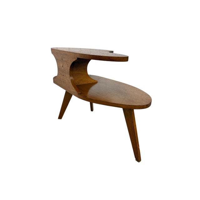 Wood Mid-Century Modern Sculptural Walnut Step Tables - Set of 2 For Sale - Image 7 of 7