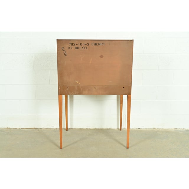 John Van Koert for Drexel Mid-Century Modern Sculpted Cherry Wood Roll Top Desk, 1959 For Sale - Image 16 of 18