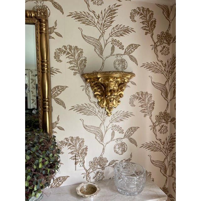 Traditional Gold and Cream Floral Menorca Wallpaper by Manuel Canovas For Sale - Image 3 of 6