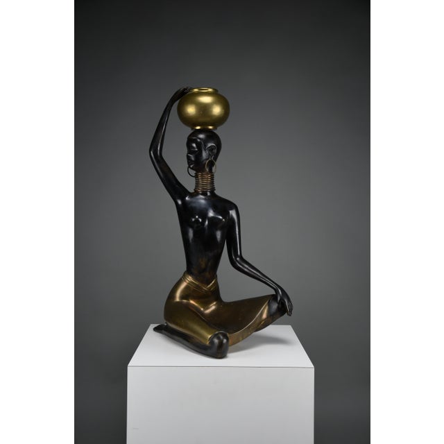 Ndebele Artist, Water Bearer Sculpture, 1960, Brass & Copper For Sale - Image 4 of 18