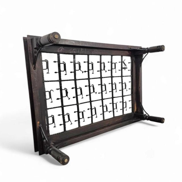 Brutalist French Brutalist Forged Wrought Iron Coffee Table with Clear Glass Top and Shepherd, Dog and His Herd Decor, 1970s For Sale - Image 3 of 18