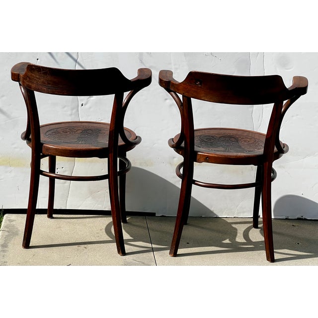 Pair of Antique Thonet-Style Bentwood Armchairs For Sale - Image 10 of 12
