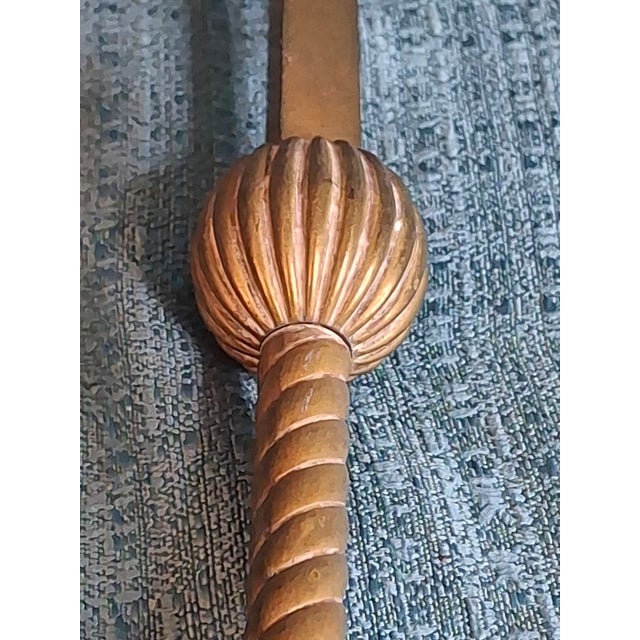 Historic 19th C Brass Torah Pointer Heavy 131g Yad 11" European Judaica Repair For Sale - Image 10 of 15