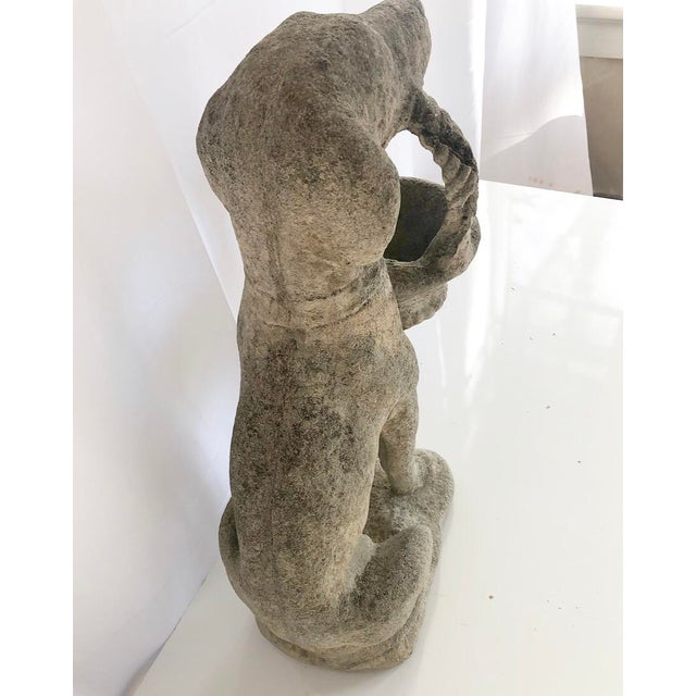 Antique Concrete Dog With Basket Garden Statue Chairish