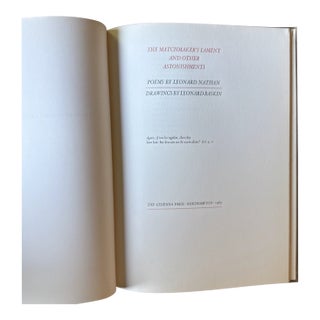 Leonard Nathan / Matchmaker's Lament and Other Astonishments With L. Baskin Print For Sale