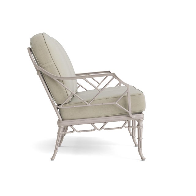 Contemporary Brown Jordan Calcutta Loveseat, Dove frame with Fusion Meadow fabric For Sale - Image 3 of 11