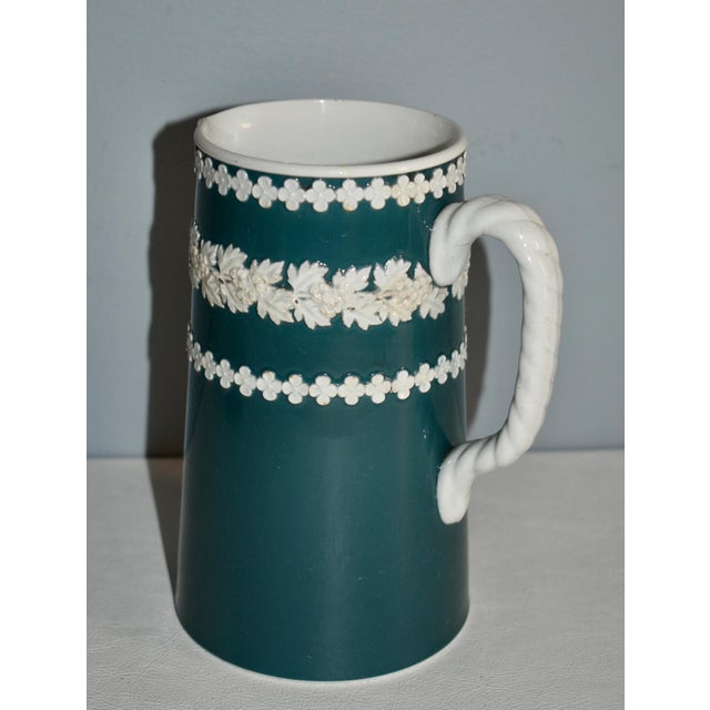 Antique Victorian Dudson English Green White Ceramic Pitcher For Sale - Image 13 of 13