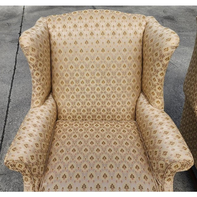 Ethan Allen Wingback Chairs Pair For Sale - Image 11 of 16