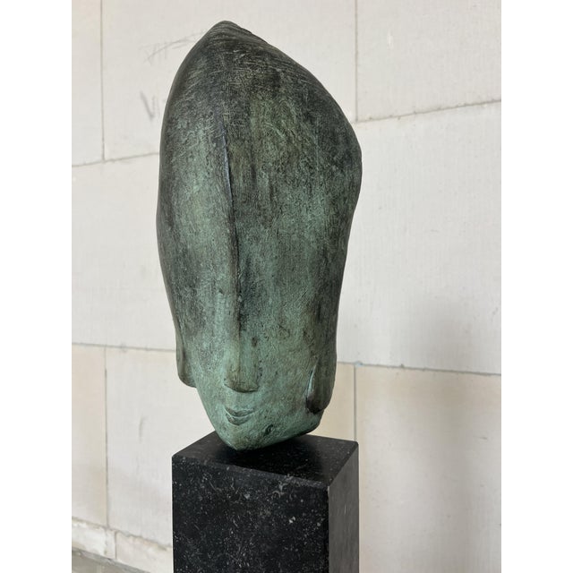 Monumental Bronze Head Sculpture from Filippa de Boer, 1980s For Sale - Image 4 of 16