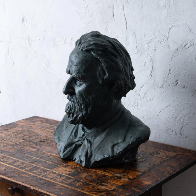 Florence Fiore - Edwin Markham Plaster Bust, C.1930s For Sale - Image 4 of 8