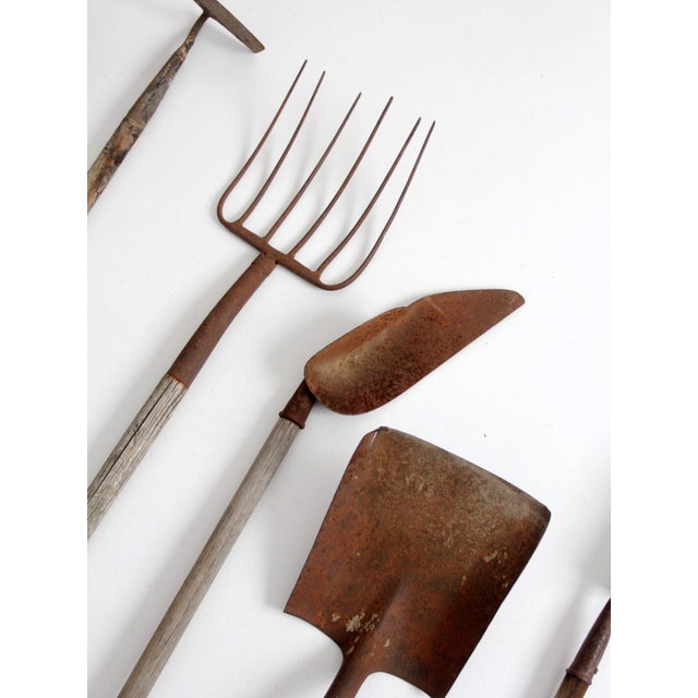 Brown Antique Primitive Garden Tool Collection - 7 Piece For Sale - Image 8 of 18