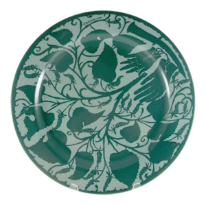 Vintage Troika Green Leaf Leaves Branch Hand Wall Plate Charger