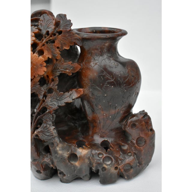 Vintage Carved Ornate Soapstone Scultpure For Sale In Philadelphia - Image 6 of 13