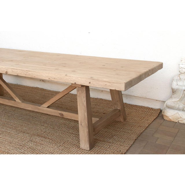 The Dordogne, 120"Long Tavern Style Trestle Table For Sale - Image 4 of 14
