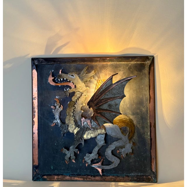 Sculptural Dragon Wall Light in Mixed Metals and Oxidized Copper by Mathieu Matégot, 1970s For Sale - Image 14 of 17