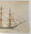American 19th Century Folk Art Nautical Sailor Made Drawing of a Ship For Sale - Image 3 of 11