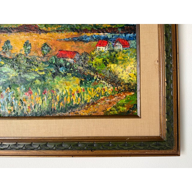 Virginia Morrisson “Spring at the Farm” Impressionist Landscape Oil on Canvas Painting, Framed For Sale - Image 9 of 12
