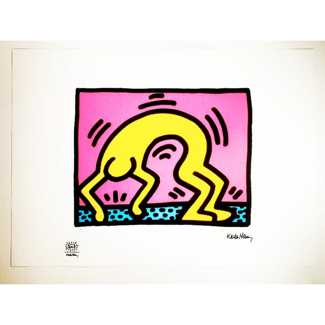 After Keith Haring Limited Series. Limited Edition Lithograph Numbered in Pencil n 34 of 150. Authorization stamps:...