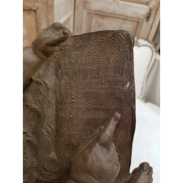 Antique French Terracotta Statue With Cherubs For Sale In San Antonio - Image 6 of 8