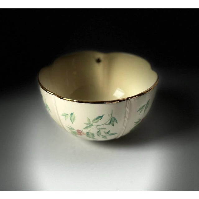 Late 20th Century Lenox Elegant Morningside Cottage Nut Bowl or Candy Dish 24k Gold Trim With Bumblebee Butterfly Ivy Design For Sale - Image 9 of 9