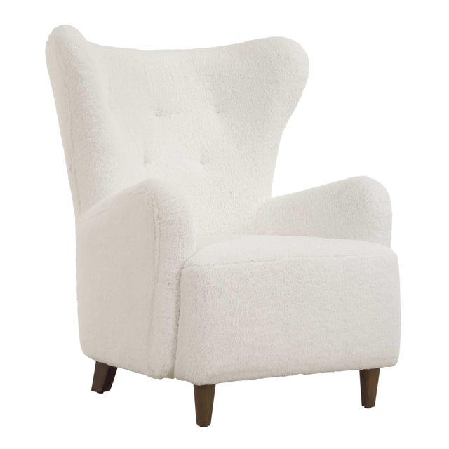 2020s Ingel White Wingback Armchair For Sale - Image 5 of 10