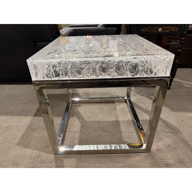 A striking study in contrast and contemporary design, the Bernhardt “Arctic” side table brings sculptural elegance to any...