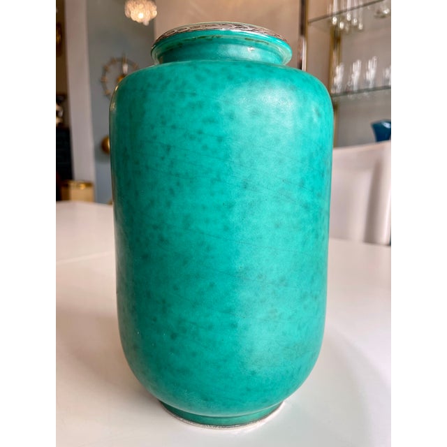 1940s Ceramic Argenta Vase by Wilhelm Kåge for Gustavsberg, 1940 For Sale - Image 5 of 9