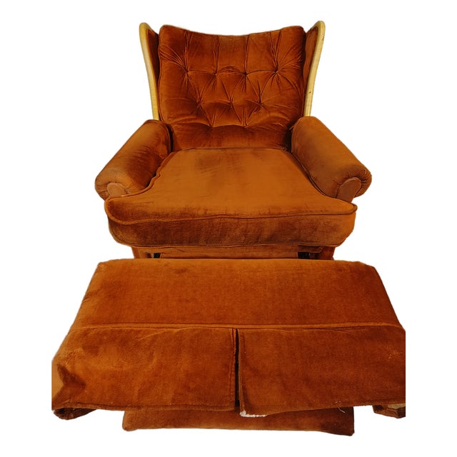 Vintage Berkline Motion Rocker Wingback Recliner For Sale
