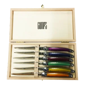 Contemporary Jean Dubost Laguoile Stainless Steel Steak Knives - Set of 7
