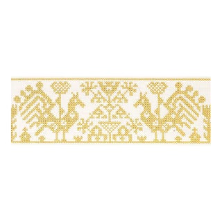 Sample - Schumacher Tarpan Embroidered Tape in Yellow For Sale