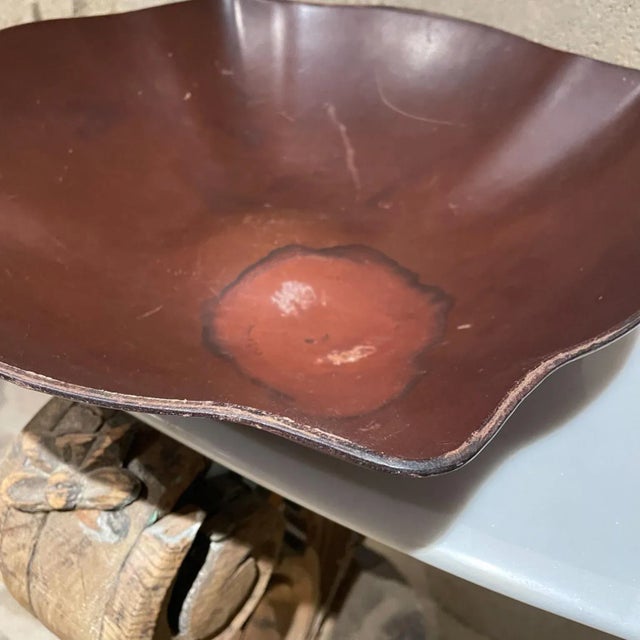 2010s Arte Cuoio Saddle Leather Bowl Acqua by Enrico Tonucci Italy For Sale - Image 5 of 9