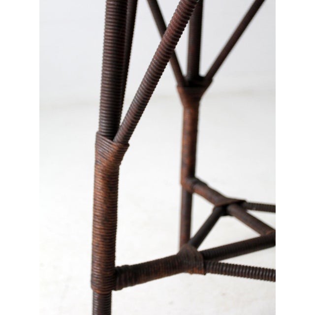 Early 20th Century Wicker and Wood Side Table For Sale - Image 14 of 16