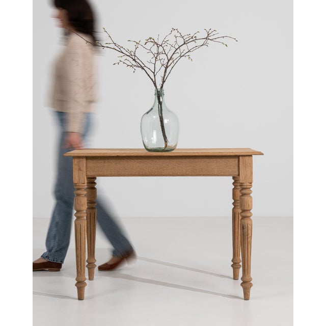 19th Century French Louis XVI Oak Side Table For Sale - Image 10 of 15