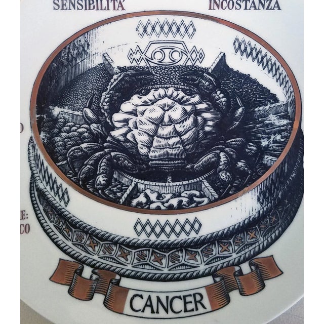 Piero Fornasetti Piero Fornasetti Astrological Zodiac Plate, Cancer, Gli Zodiaci Farmacope For Sale - Image 4 of 4