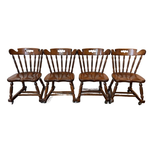 Vintage Tell City Tavern Chairs With Shepherd Casters – Set of 4 For Sale