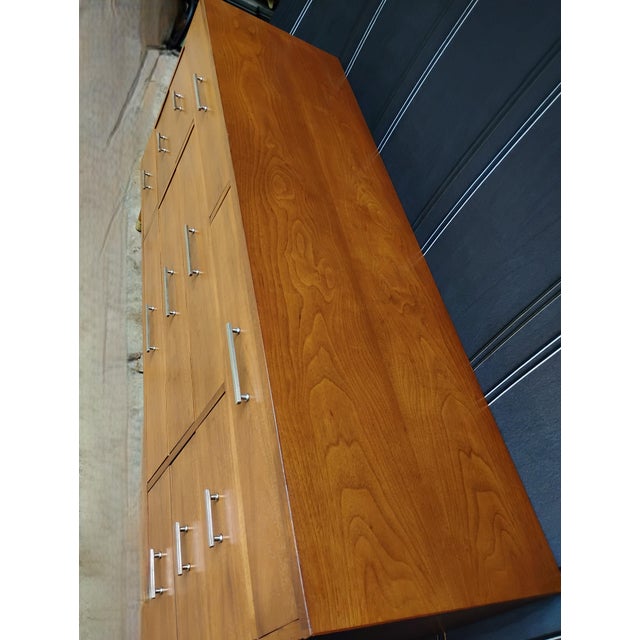 Drexel Drexel 'Biscayne' Mid Century Lowboy Dresser Credenza Buffet Restored For Sale - Image 4 of 12