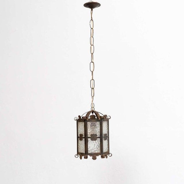 Vintage Metal Pendant Lamp, 1950 For Sale - Image 3 of 15