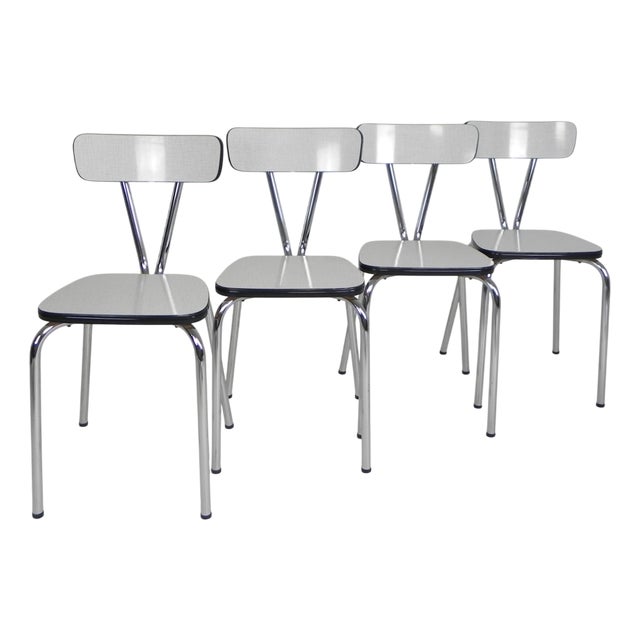 Formica Dining Table Chairs, 1960s, Set of 4 For Sale