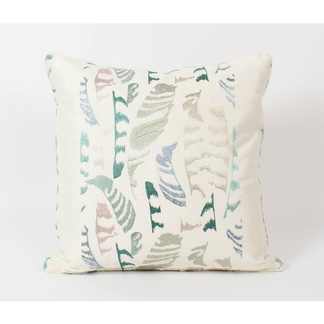 Silk Embroidered Plume Feather Pattern Custom Pillows A Pair