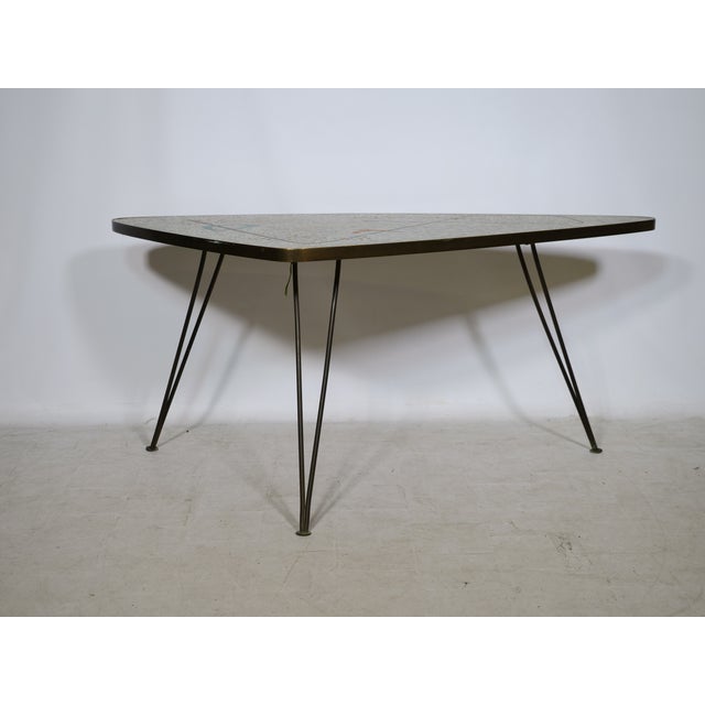 1950s Mid-Century Freeform Kidney-Shaped Mosaic Table with Hairpin Legs by Berthold Müller Oerlinghausen, 1950s For Sale - Image 5 of 18