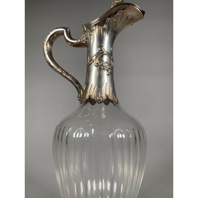 19th Century 19th Century Rococo Crystal and Silver Ewers - a Pair For Sale - Image 5 of 8
