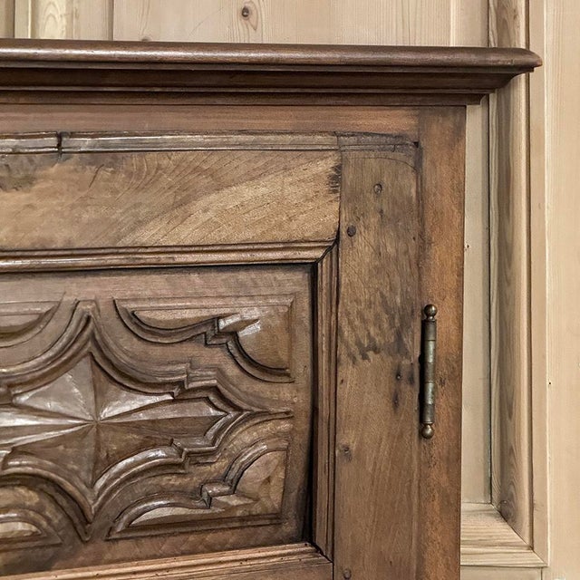 Antique Rustic Italian Piemontese Walnut Corner Cabinet For Sale - Image 10 of 12