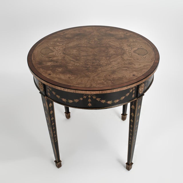 Late 20th Century Pair of Adams Style Round Side Tables or Stands by Burton Ching For Sale - Image 5 of 12