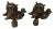 Bronze Foo Dog Lamp Finials – a Pair For Sale