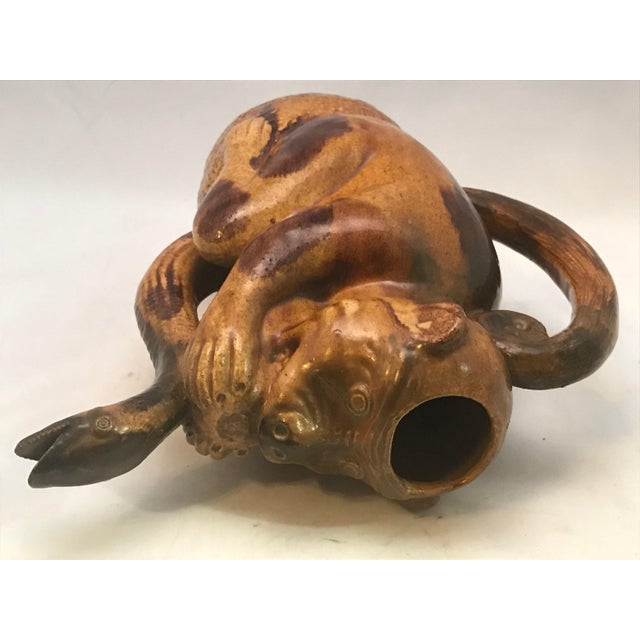 Antique Majolica Monkey & Snake Teapot, c. 1890 For Sale - Image 6 of 10