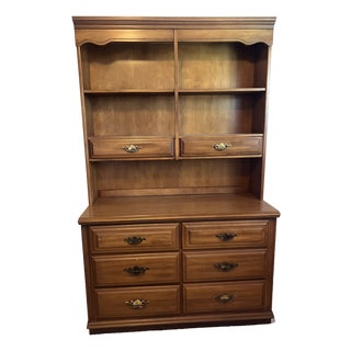 1970s Early American Maple Dresser and Nightstand For Sale